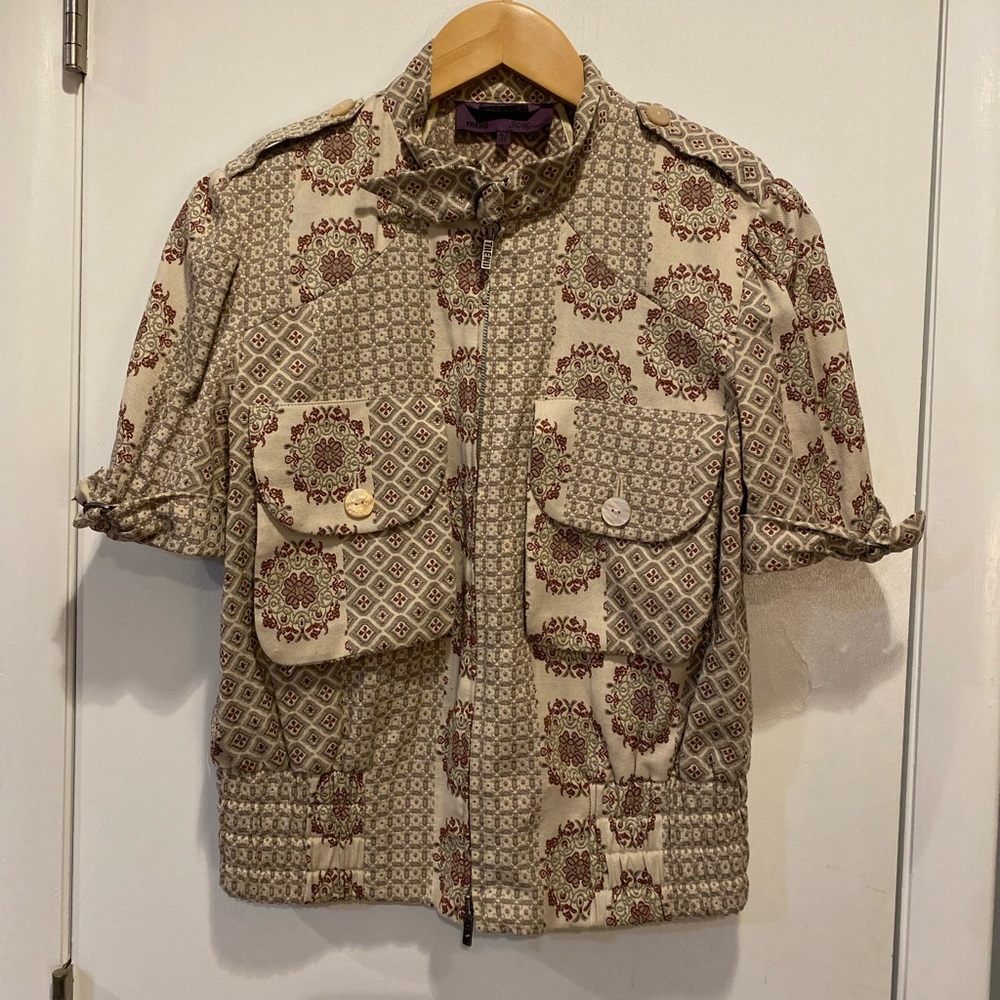 Trend Les Copains Brocade Zip Top- Size 10